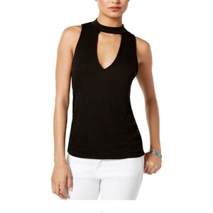 PROJECT SOCIAL Sleeveless Black Top Mock Neck Cutout Casual Tank Top Blouse‎ M